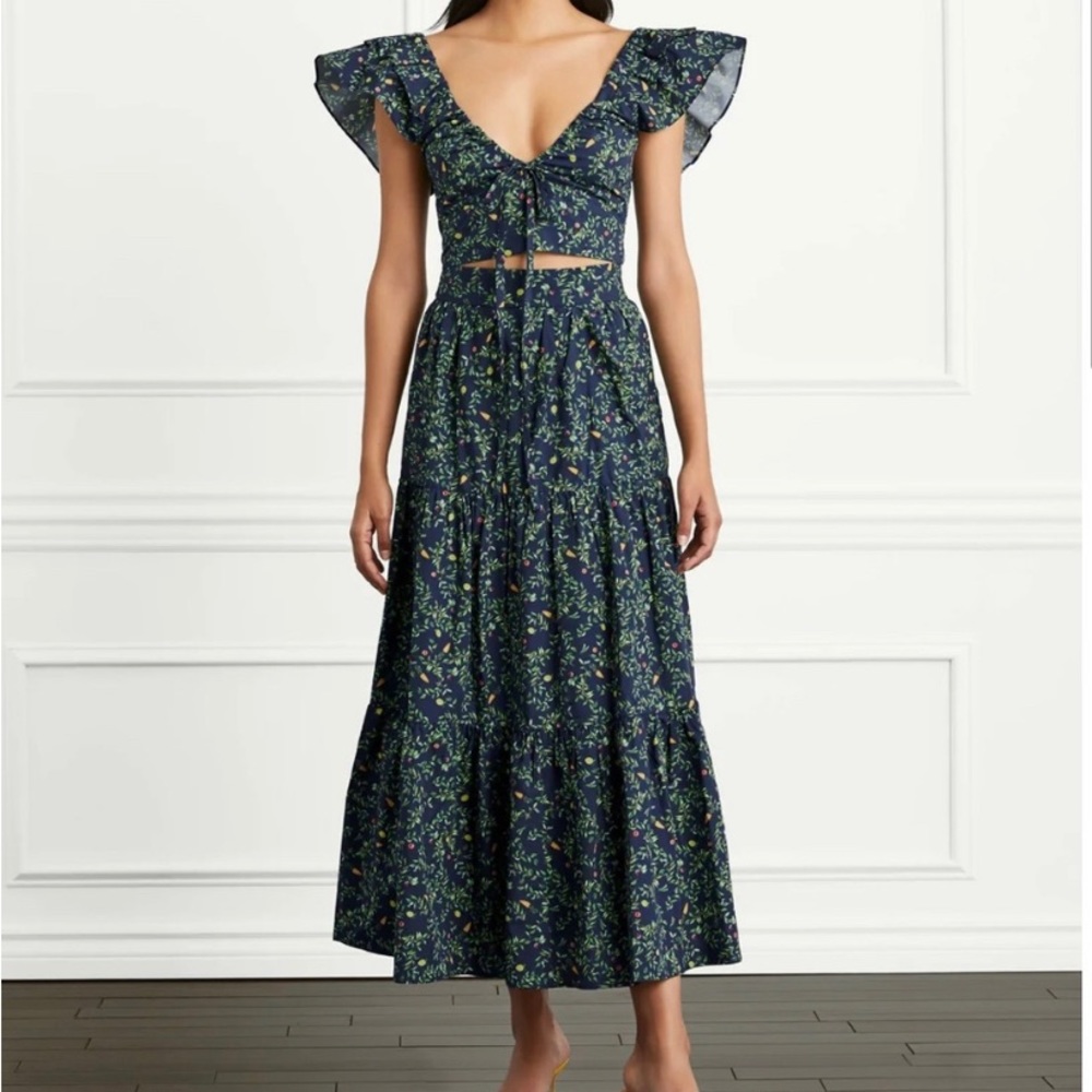 Hill House Alexa Top and Camilla Skirt in Midnight Garden Size XS